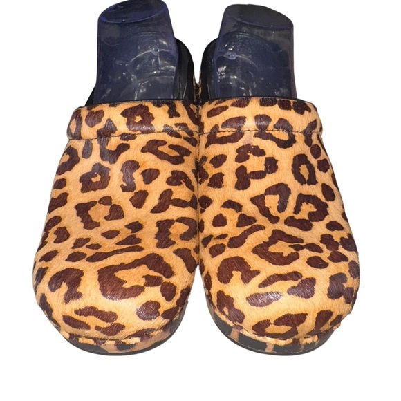 Dansko Professional Leopard Calf Hair Clogs Size 39 EU 8.5 9 Animal Print - Picture 3 of 6